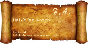 Halász Anton névjegykártya